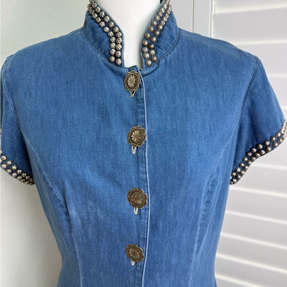 DOUBLE D RANCH VTG Denim Maci Button-Down Dress size S - Picture 5 of 16